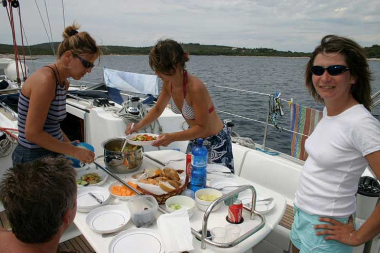 Luglio 2004 - Croazia, Pranzo a bordo